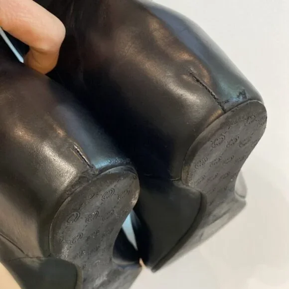 Laurel Over The Knee Covered Wedge Heel Boots Black Size 36 - Picture 16 of 16